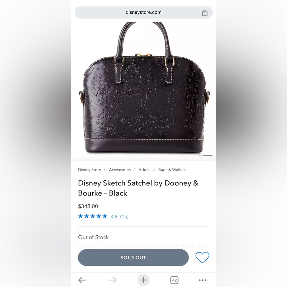 Dooney & Bourke sketch satchel bag - Picture 9 of 11